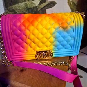 Chic Multicolor Quilted Women's Bag